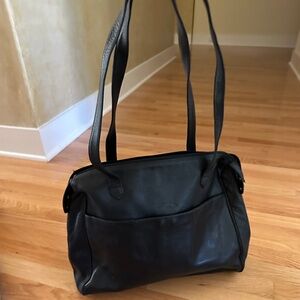 GH Bass & Company Black Leather Tote Bag Satchel